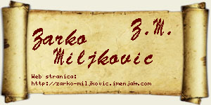 Žarko Miljković vizit kartica